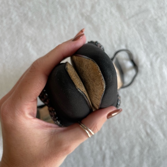 Manolo Blahnik Satin Crystal Embellished Sling Back - Picture 16 of 16